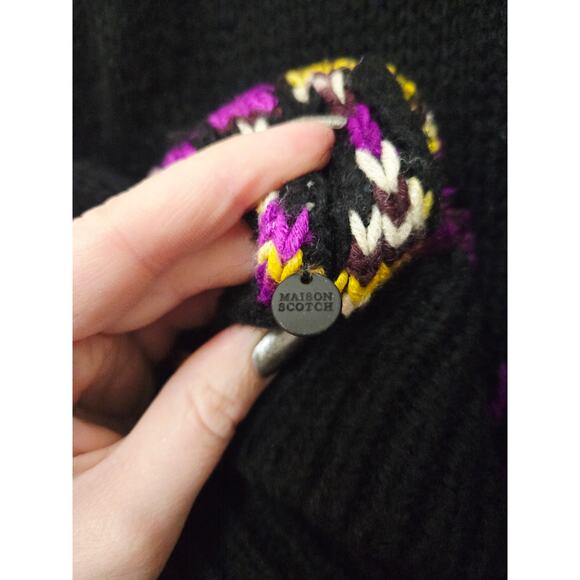 Scotch & Soda Gorgeous Metallic Fair Isle Cozy V Neck Knit Sweater | XL - Picture 7 of 9